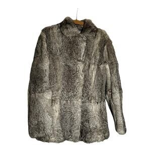 Selber Bros Rabbit Fur Silk Lined Gray Coat